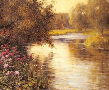 路易斯 阿斯頓 奈特 Spring Blossoms along a Meandering River